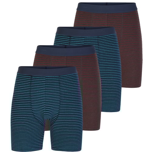 Bigdude 4 Pack Stripe All Over Print Boxer Shorts Mixed